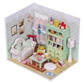 thumbnail image 2 of Casa de en Miniatura Artesanal, Habitación Creativa, de con , Construcción Artesanal, Cubierta a Prueba de Polvo, Rompeca Baoblaze Casa de muñecas de bricolaje, 2 of 8
