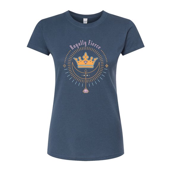 Disney Princesses - Royally Fierce Crown & Diamonds - Juniors Fitted Graphic T-Shirt