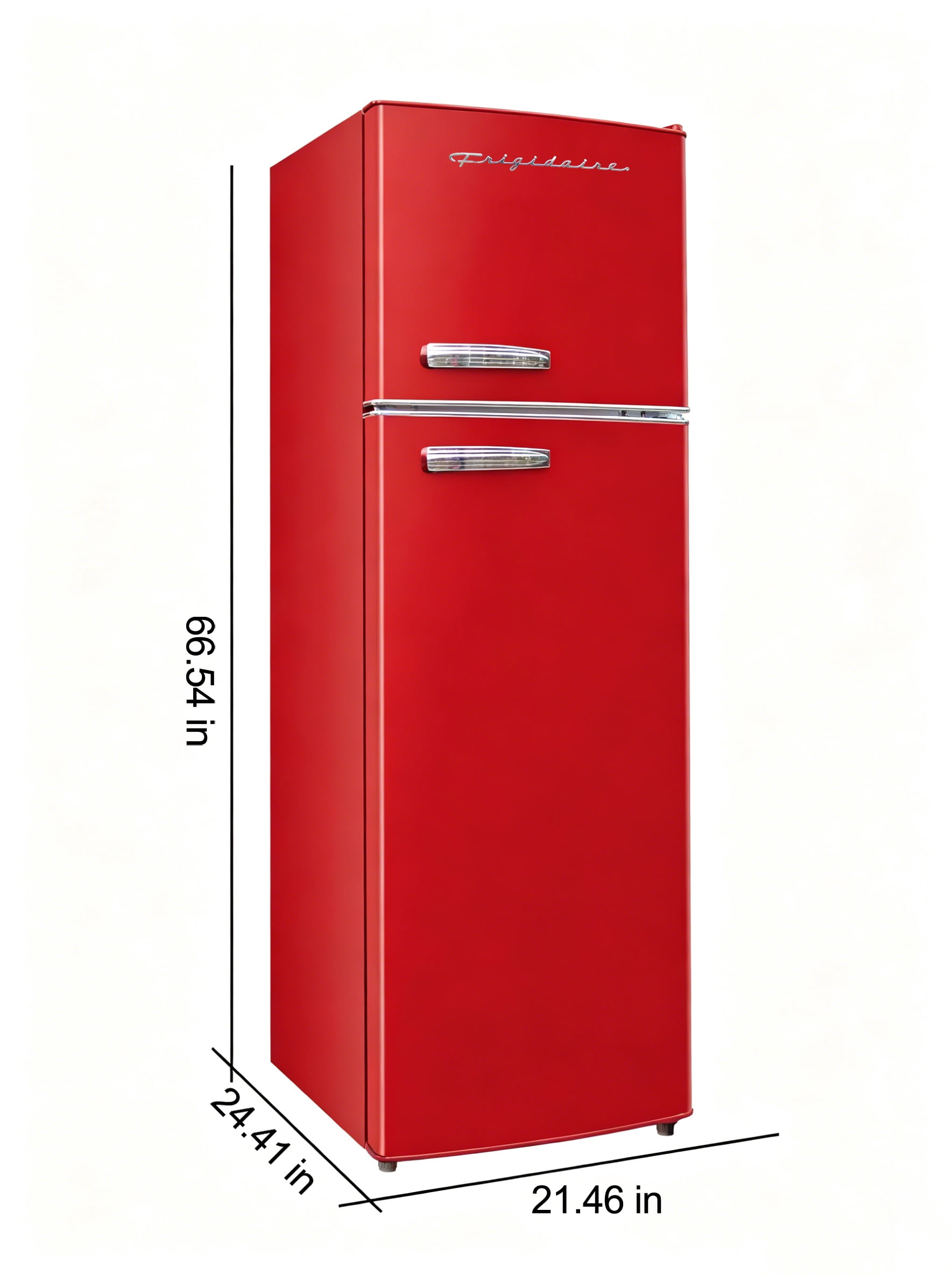 Frigidaire 10 Cu. Ft. Top Mount Retro Refrigerator, Apartment Size Compact Fridge, Red