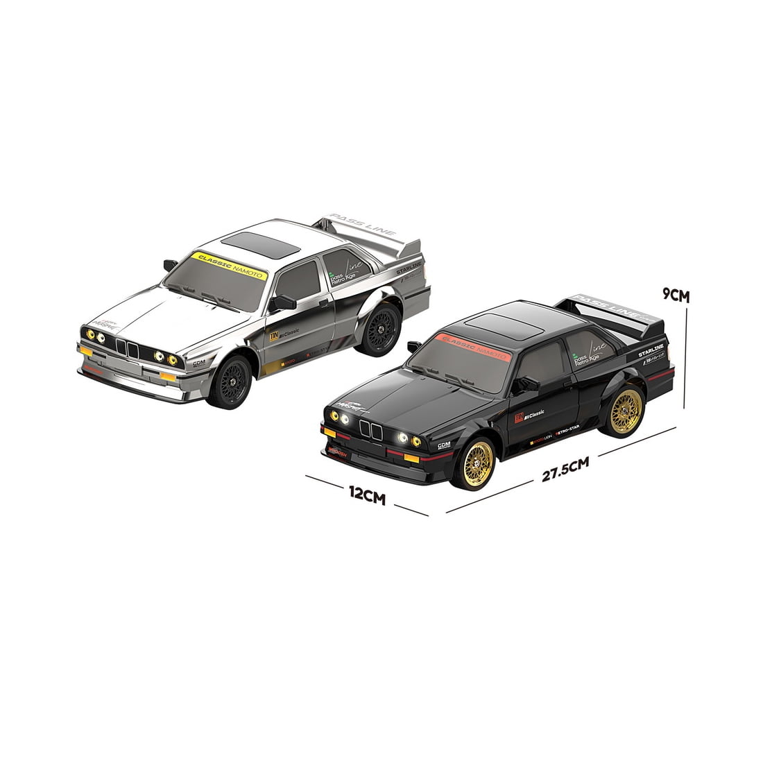 1/16 Scale 4WD RC Drift Car High Speed Racing Remote Control Vehicle With ESP Gyroscope Stabilization LED Front Rear Lights Full Proportional Driving System For Adults Hobbyists