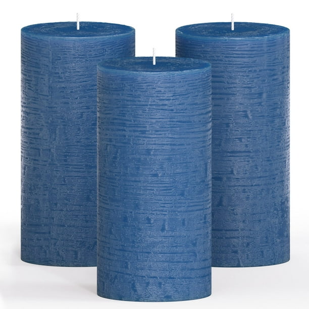 CANDWAX 3x6 Pillar Candles Set of 3 Decorative Rustic Candles