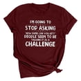 thumbnail image 1 of Hauts d'Été Amusants pour Femmes Imprimés Lettres Col Rond Manches Courtes T-Shirt, 1 of 5