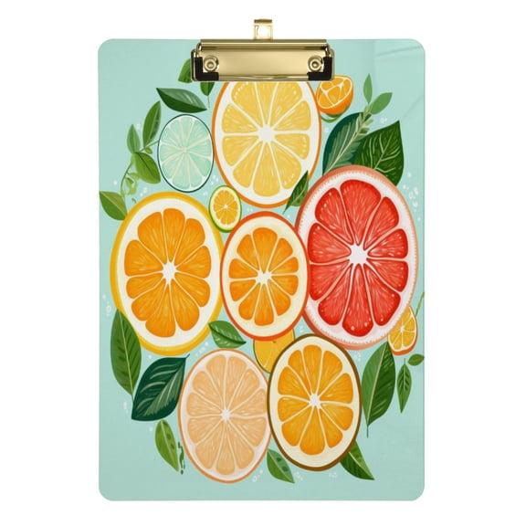 Orange Fruits Acrylic Clipboards A4 Standard Letter Size Clipboard 12.5" X 9" Clip Board for Students Teacher Office