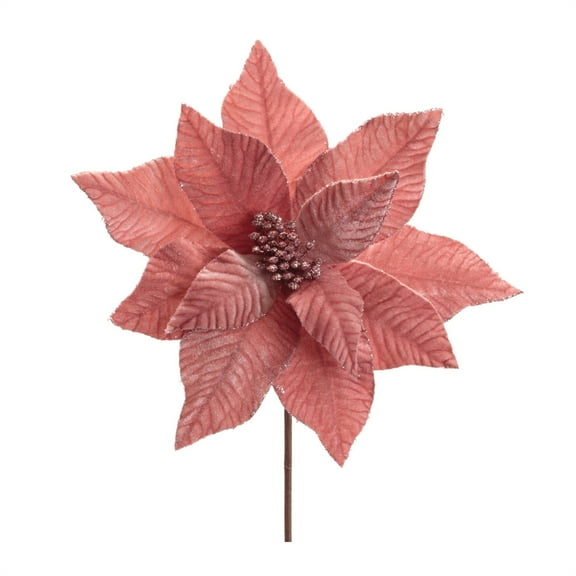 Melrose International Poinsettia Stem (Set of 6) 24"H Polyester