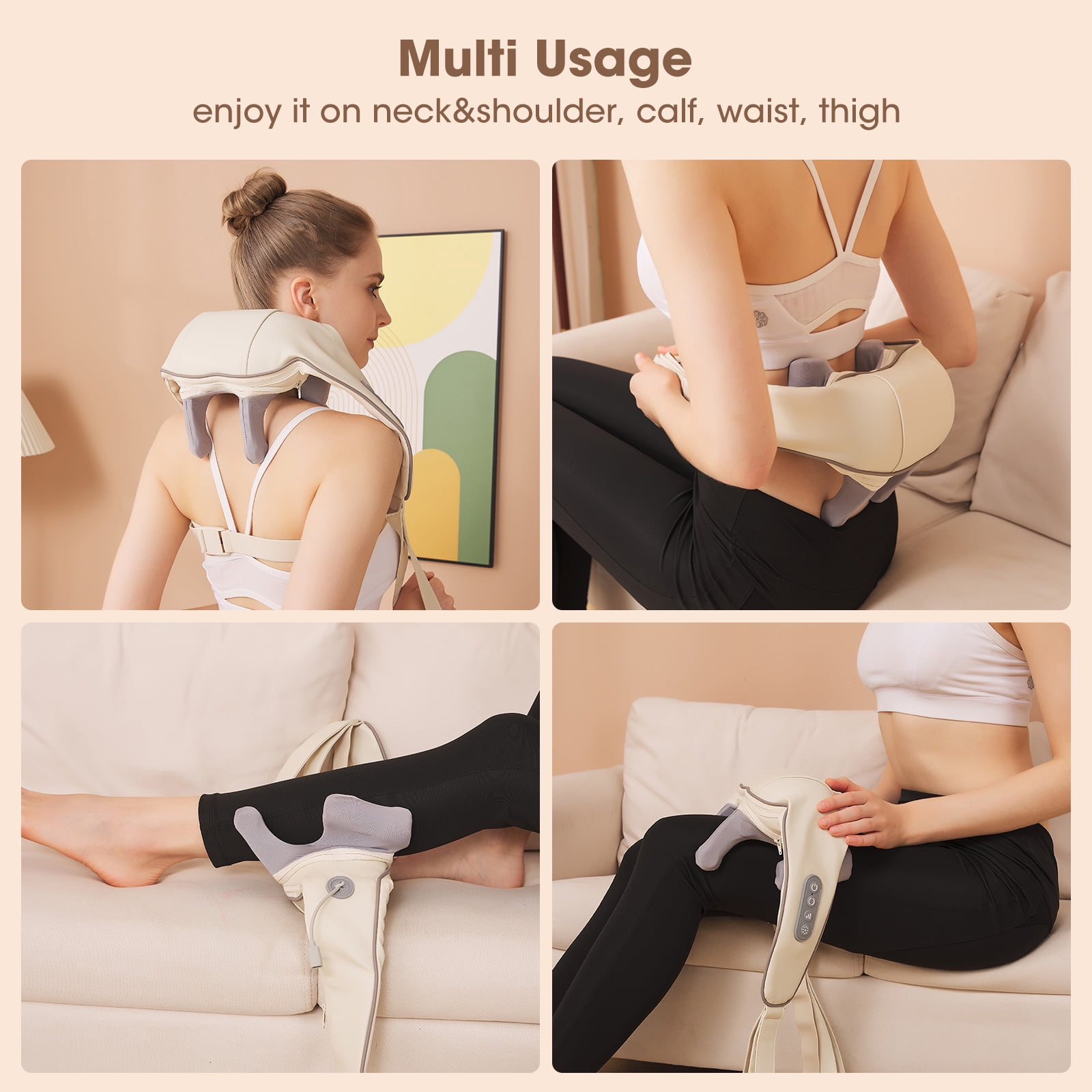 SNOW DEER Neck Massager, Shiatsu Back Shoulder and Neck Massager with Heat Electric Shoulder