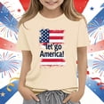 thumbnail image 2 of Afuyipoi Independence Day Kids T-Shirt July 7th Patriotic Graphic Tee Summer Shirt Print Youth Holiday Celebration Apparel Khaki Size 13-14 Years, 2 of 6