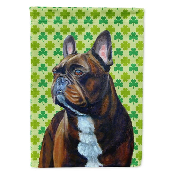 Carolines Treasures LH9205-FLAG-PARENT French Bulldog St. Patricks Day Shamrock Portrait Flag  multicolor