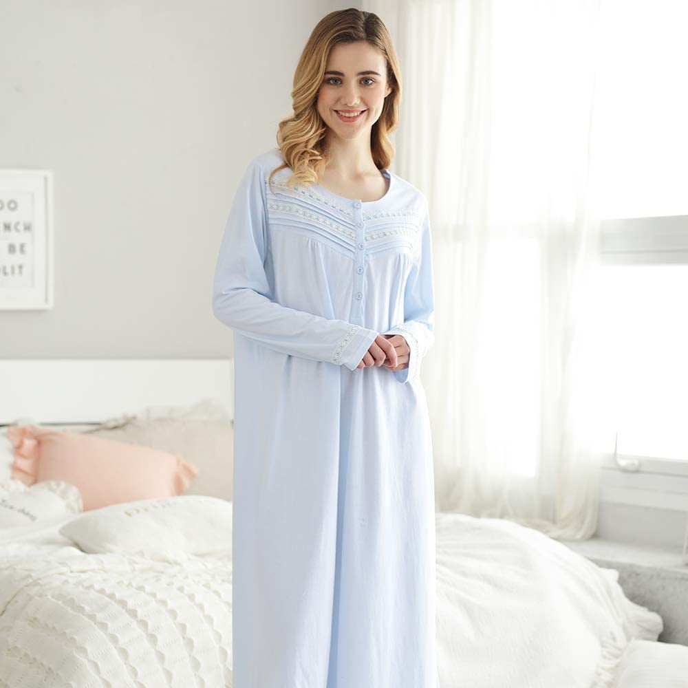 Long-Sleeve Ladies Sleepwear Gown 