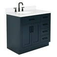 thumbnail image 6 of Ariel Hepburn 37 In. Left Offset Oval Sink Vanity With White Quartz Countertop 1.5" Edge In Midnight Blue, 6 of 10