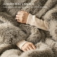 thumbnail image 4 of EVERGRACE Luxury Faux Fur Throw Blanket, Soft Fluffy Faux Mink Blankets for Bed, Couch, Sofa, Thick Cozy Plush Warm Fur Throws with Reversible Velvet, Natural Mink, 50"x60", 4 of 8