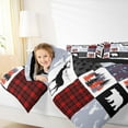 thumbnail image 4 of Homewish Jungle Deer Bear Bedding Comforter Set,Patchwork Plaid Grid Twin Comforter Sets,Red Gray White Bedding Set For Boys Kids,Ultra Soft Home Decor Reversible,2-Piece, 4 of 8