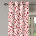 thumbnail image 3 of Ambesonne Valentines Grommet Curtain, Red and White Sketch, 50" x 54", Scarlet White, 3 of 6