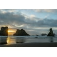 thumbnail image 2 of Jaynes Gallery 18x13 Black Ornate Wood Framed with Double Matting Museum Art Print Titled - Oregon-Bandon Beach Wizards Hat and other formations at sunset, 2 of 4