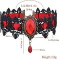 thumbnail image 3 of QQTDFG Lace Choker Necklace Earrings Pendant Fashion Velvet Chain Neck-Red, 3 of 6