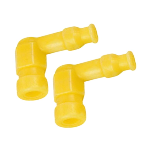 2 Tapones de Bujía para Motocicleta con Modificación de Ángulo de 90 degree y Protección de Silicona Amarillo