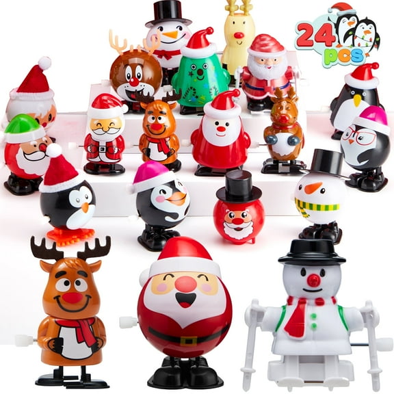 Joyfy 24 Pcs Christmas Wind Up Toys for Kids Party Favors,Clockwork Toys for Child Xmas Stuffers Birthday Gifts