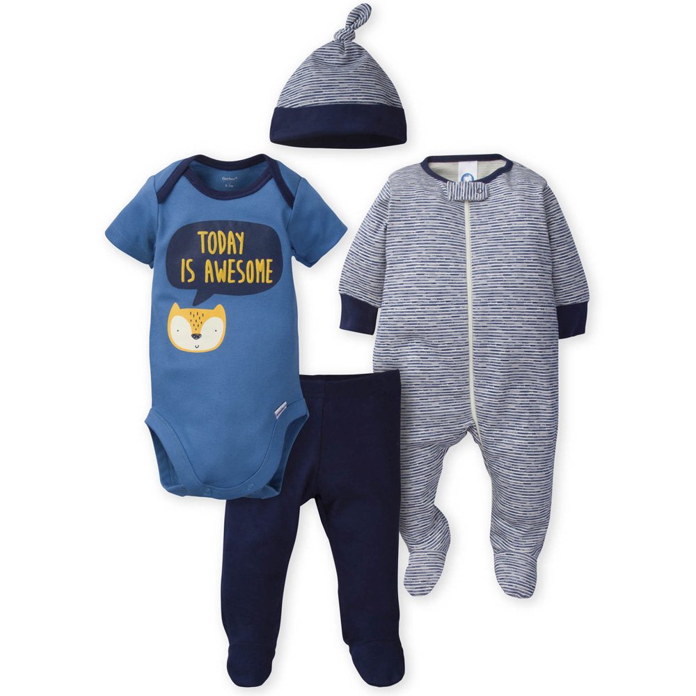 Gerber Gerber Baby Boy Onesies Bodysuit, Sleep 'n Play, Pants & Cap