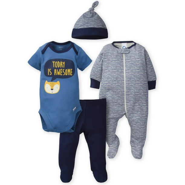 Gerber Gerber Baby Boy Onesies Bodysuit, Sleep 'n Play, Pants & Cap