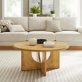 thumbnail image 2 of Coffee Table, Brown Oak, Wood, Round, Living Kitchen Cafe Bistro Hospitality Restaurant, Modern Contemporary HB36526, 2 of 9