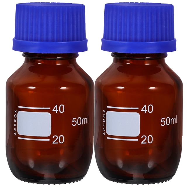Shisuyan 2 Pcs Petites Bouteilles de Réactif en Verre Bouteille de Réactif Chimique Bouteille de Scellage de Réactif avec Bouchons à Vis