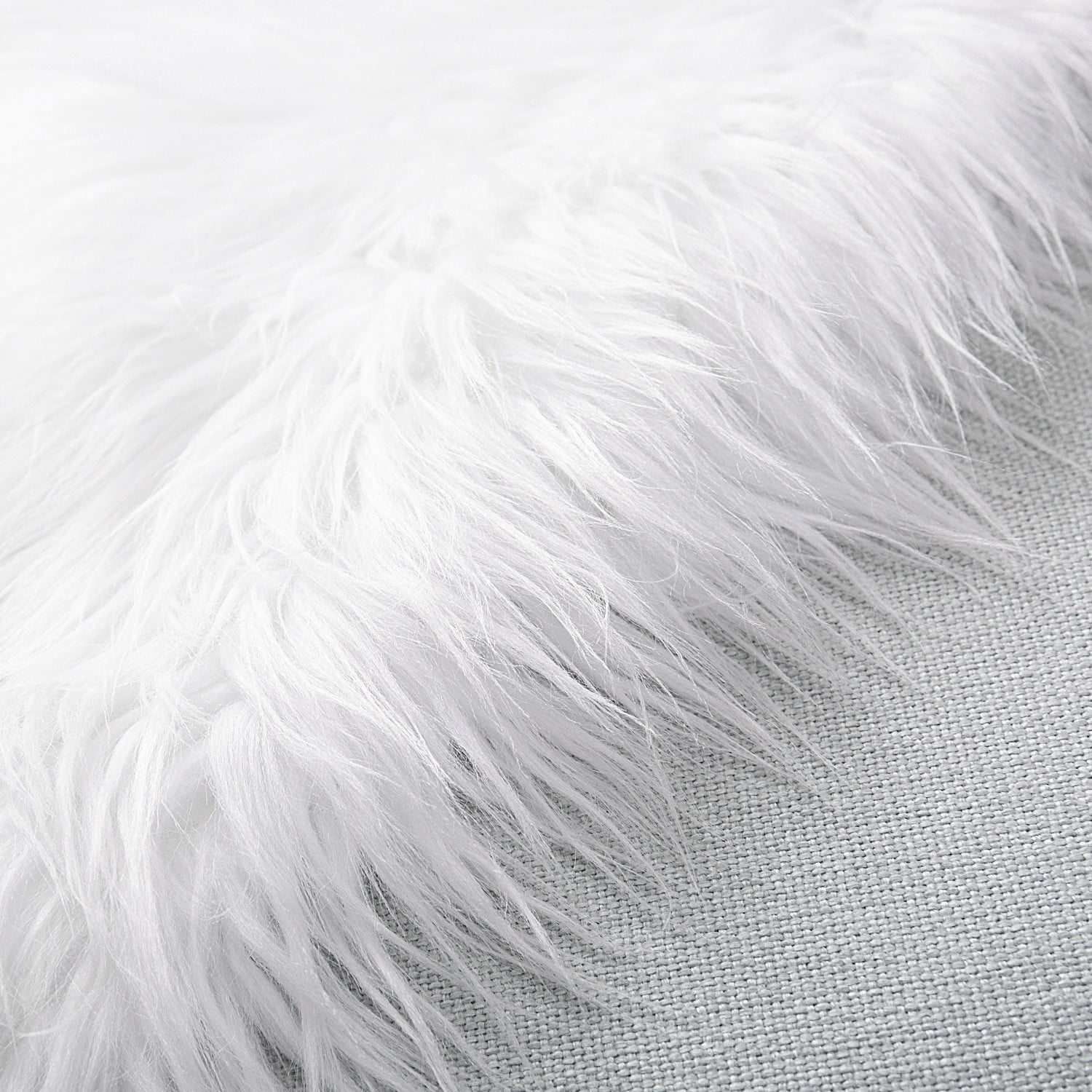 Phantoscope Merino Style Faux Fur Series Decorative Throw Pillow Cover, 18" x 18", True White, 2 Pack