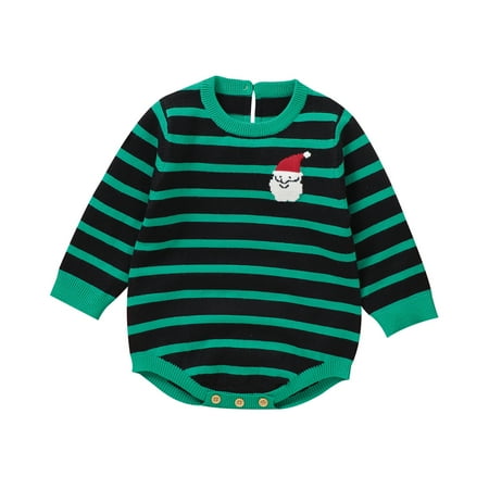 

Honest Baby Onesies Baby Crewneck Christmas Knitted Sweater Romper Newborn Bodysuit Solid Sleeveless Jumpsuit Cute Outfit Toddler Boy Romper(Color:Green Size:6-9 Months)