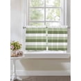 thumbnail image 3 of Half Window Curtains 24 Inches Long, Sage Green White Striped Window Treatment Curtain Drapes, Farmhouse Stripes Short Curtains Tiers for Kitchen Over Sink, 27.5"x24", 2 Panels, 3 of 7