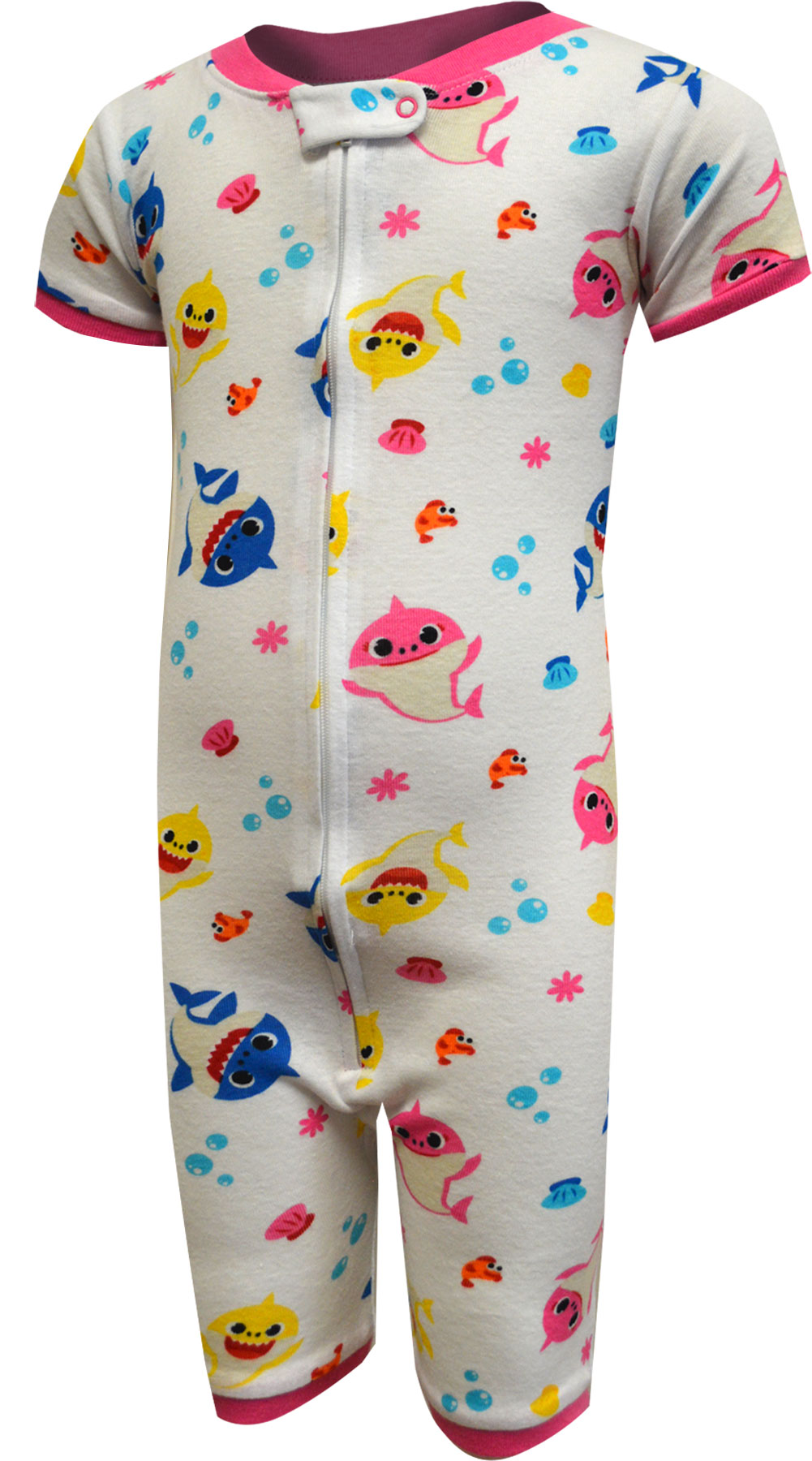 AME Sleepwear Girls' Baby Shark Cotton Infant Girls Sleeper Onesie