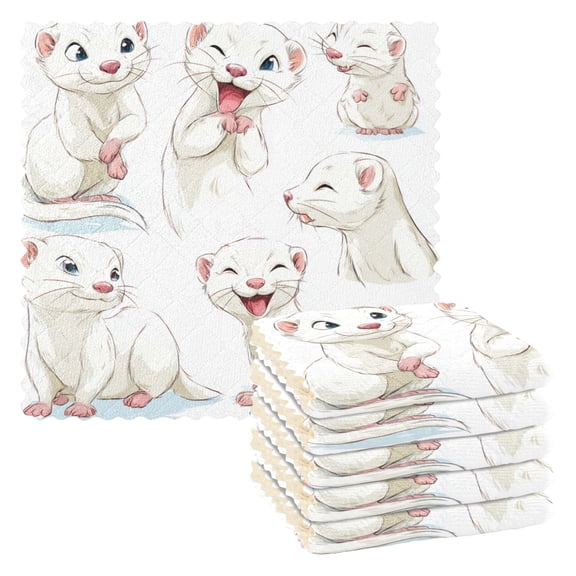 6 Pieces of Kitchen Towels 11x11Inch Kitchen Dish Cloths Kitchen Dish Towels Reuseable Cleaning Cloths Weasel