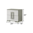 thumbnail image 2 of Olivia Contemporary 2-Drawer Wood Nightstand in White | 24"W x 16"L x 22"H | Modern Bedside Cabinet with Ample Storage &amp; Metallic Accents for Bedroom, 2 of 6