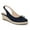dark blue, variant on Womens Closed Toe Espadrilles Wedges Shoes Platform Slingback Mid Low Heel Canvas Bow Dress Sandals