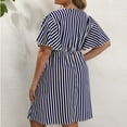 thumbnail image 6 of ibuvkizy Women Plus Size Casual Dress Summer Fashion Dress V Neck Printed Short Sleeve Comfortable Loose Dress Beach Sundresses, 6 of 6