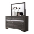 thumbnail image 3 of Gray and Silver Wood 4pc Queen Size Set with Jewelry Storage Drawers, 3 of 4