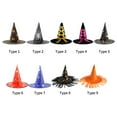 thumbnail image 2 of Sombrero de bruja de Halloween Scary Creepy Wide Brim Sombrero puntiagudo Regalo de Halloween para hombres Mujeres Niños Disfraz de Halloween Cosplay Fiesta Festivales Decoración Abody Sombrero, 2 of 7
