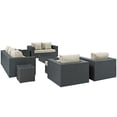 thumbnail image 4 of Sojourn 9 Piece Outdoor Patio Sunbrella Sectional Set EEI-1881, 4 of 12