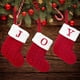 thumbnail image 2 of Calcetines navideños con letras del alfabeto de copos de nieve rojos, decoraciones navideñas para el hogar 2023, regalos de Navidad y Año Nuevo 2024, 2 of 6