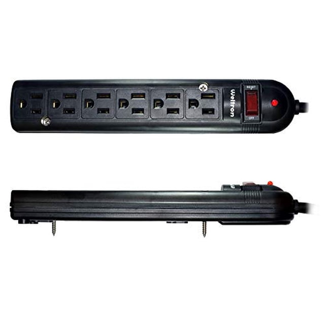 Weltron-Protector de sobretensión de montaje 6 pies (WSP-600PLF-6BK)
