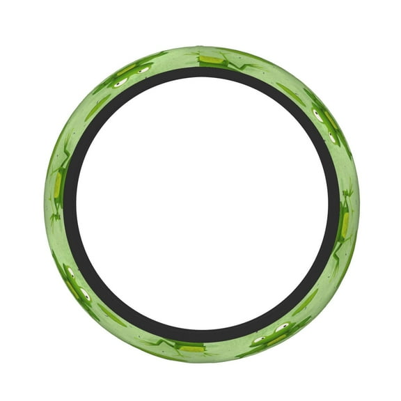 Car Steering Wheel Cover For Men Women Elastic Non-Slip Car Steering Wheel Covers Protector Universal 15 Inch Cute Cartoon Frogs Sitting