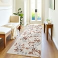 thumbnail image 2 of Garvee 2'x6' Modern Runner Rug Washable Floral Accent Carpet with Non-Slip Backing, Stain-Resistant Soft Rugs Low Pile Floor Mats, Botanical Print Rug for for Entryway, Hallway, Kitchen, Beige, 2 of 9