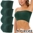 thumbnail image 2 of Landzoo One 4 Pieces Sports Bras For Women Plus Size Strapless Bra Bandeau Tube Padded Top Stretchy Yoga Fitness Bra Cozy Stylish Basic Tube Tops, 2 of 5
