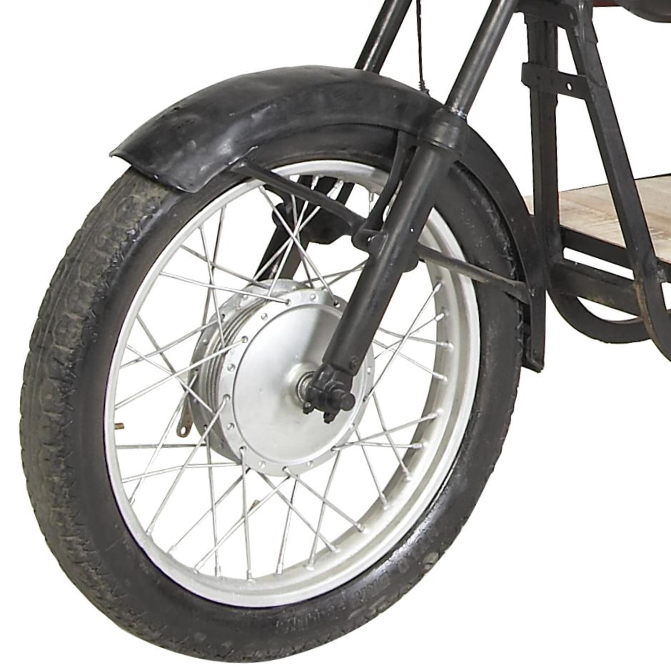 DecMode Rustic Black Metal Racer Style Motorcycle Bar, 105"W x 38"H