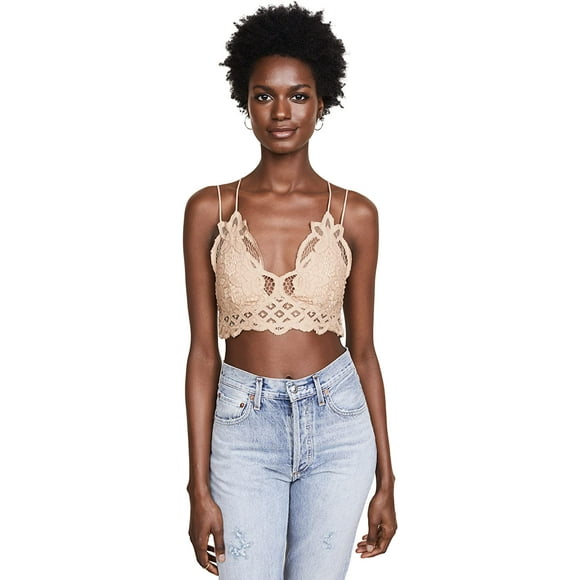 Free People Womens Adella Bralette, Nude, Tan, S