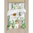 thumbnail image 3 of Ambesonne Cat Cute Kittens in Flower Meadow Field Happy Cats Family with Butterfly Kids Cartoon Print Duvet Cover Set, 3 of 3