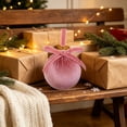 thumbnail image 5 of Velvet Fabric Covered Christmas Ball Hanging Ornament with Delicate Bow, Luxurious Velvet Bauble with Elegant Bow for Holiday Tree Decor, Sophisticated Xmas Ornament for Tree & Home Embellishment, 5 of 6