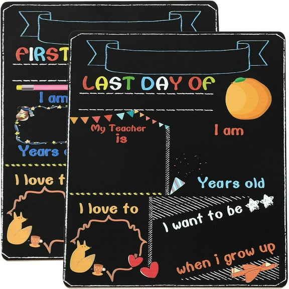 1pc 1pc Double-Sided Medium Density Fiberboard () Blackboard First and Last Day of School Chalkboard style Photo Props Black 250x200x3mm