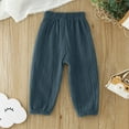 thumbnail image 4 of NOLDARES Baby Boys Girls Soft Summer Solid Color Hippie Harem Pants Elastic Waist Casual Trousers Cargo Long Boomers(Navy,18-24 Months), 4 of 6
