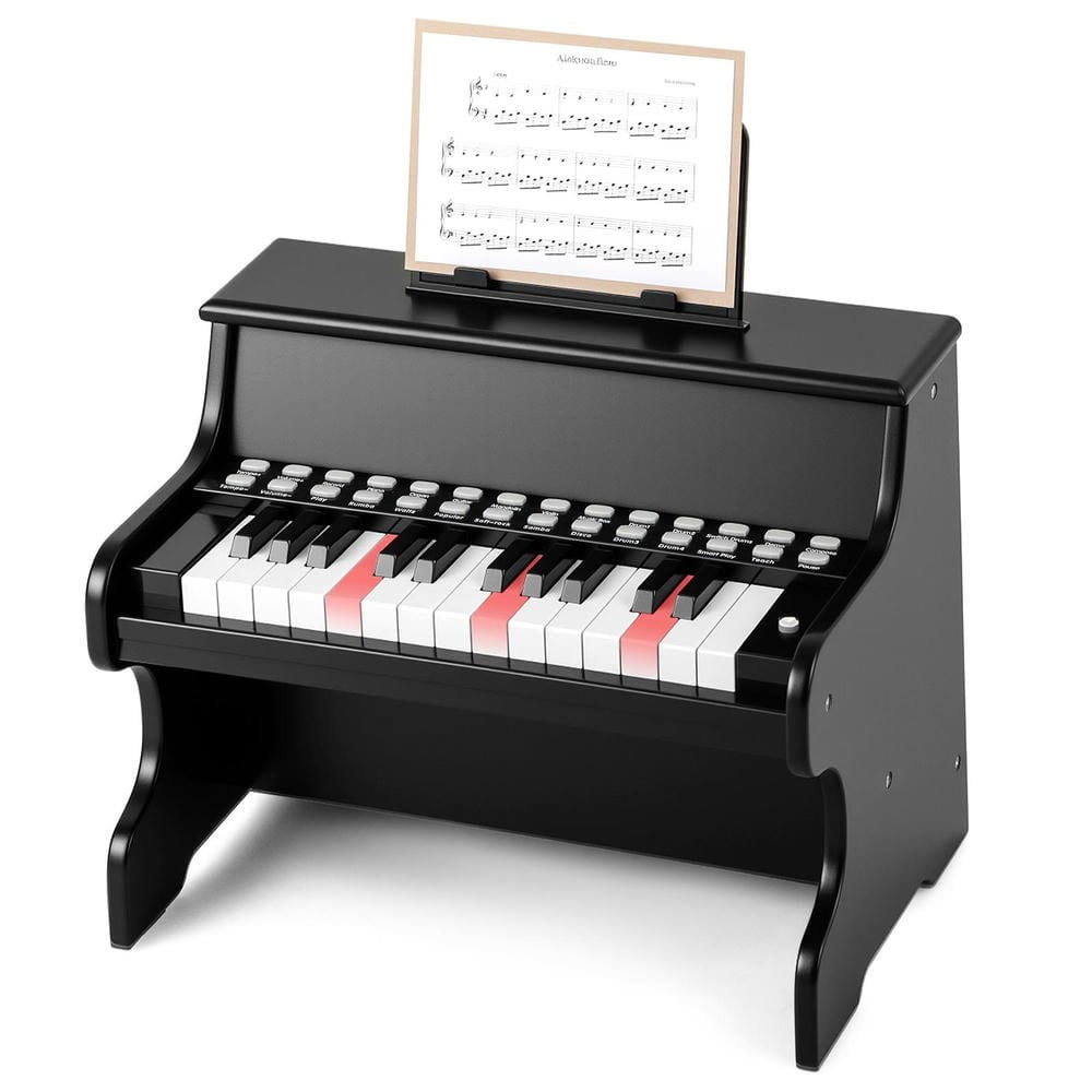 Resenkos 25-Key Kids Piano with Teaching Mode & Speed Control - Black