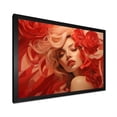 thumbnail image 2 of Designart "Woman with Red Flowers Fashionable Portrait II" Fashion Framed Wall Art Decor - Glam Red Fashion Woman Hallway Framed Wall Art Decor, 2 of 6