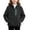 Black, variant on Kids Sherpa Fleece Stand Collar Zip Jackets Unisex Warm Outer Coat with Side Hand Pockets
