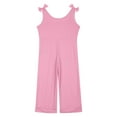 thumbnail image 4 of Youmylove Girls' Jumpsuits & Rompers Kids Girls Sleeveles Suspenders Romper Jumpsuit With Belt Long Straight Pants With Pockets Daily Versatile Jumpsuits 7-8 Years, 4 of 6